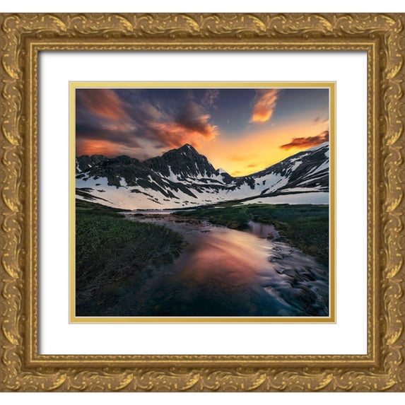 Xu, Mei 22x20 Gold Ornate Wood Framed with Double Matting Museum Art Print Titled - Melting