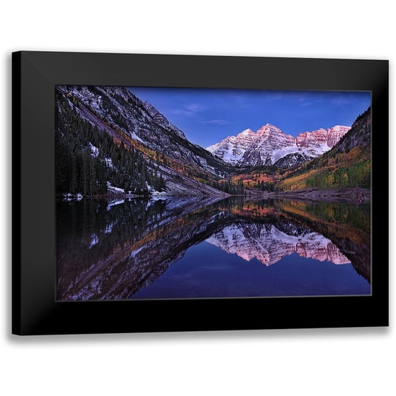 Xu, Mei 24x17 Black Modern Framed Museum Art Print Titled - Maroon Bells Twilight