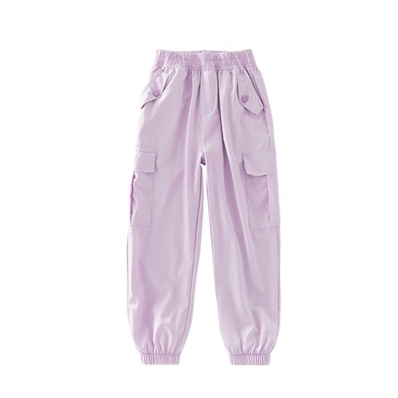 XuJwPNcy 6-16 T Kids Girls Cargo Pants Comfortable Cinch Bottom Pants Children Summer Hiking Trousers with Multi Pockets