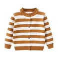 thumbnail image 1 of XuJwPNcy Baby Girl Cardigan Sweater Long Sleeve Button up Striped Knit Sweaters Toddler Kids Fall Winter Clothes 1-4 Years, 1 of 2
