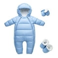 thumbnail image 1 of XuJwPNcy Baby Girls Boys Snowsuit Infant Newborn Winter Clothes Thermal Jumpsuit Romper Hooded Fleece Coat Outwear, 1 of 7