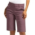 thumbnail image 1 of XuJwPNcy Bermuda Shorts Womens 7 Inch Inseam High Rise Stretch with Pockets Golf Short Pull on Straight Leg Vacation Outfits, 1 of 6
