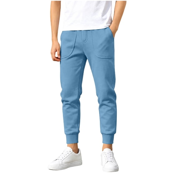 XuJwPNcy Boys Sweatpants Athletic Workout Pull on Joggers Pants Comfy Kids Clothes(Sky Blue,11-12 Years)