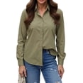 thumbnail image 1 of XuJwPNcy Button Down Shirts for Women Soft Comfortable Lapel Tops Dressy Work Office Blouse Clothes Business Casual Outfits, 1 of 5