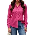 thumbnail image 1 of XuJwPNcy Button Down Shirts for Women Soft Comfortable Lapel Tops Dressy Work Office Blouse Clothes Business Casual Outfits, 1 of 6