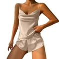 thumbnail image 1 of XuJwPNcy Cami Pajama Set for Women Sleeveless Sleepwear Tank Top V Neck Elastic Waist Short Pj Set Summer Nightwear, 1 of 3