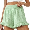 thumbnail image 1 of XuJwPNcy Flowy Shorts for Women Summer Beach Vacation Clothes Smocked Waist Ruffle Shorts Loose Fit Bermuda Shorts, 1 of 5