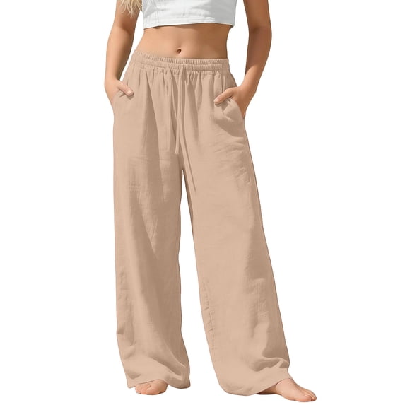 XuJwPNcy Girls Boys Wide Leg Pants Drawstring Mid Waist Loose Trousers Unisex Casual Basic Pants Summer Beach Clothes