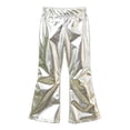 thumbnail image 1 of XuJwPNcy Girls' Flared Pants Fashion Festival Dance Pants Wide Leg Bell Bottom Trousers(Silver,14-15 Years), 1 of 5