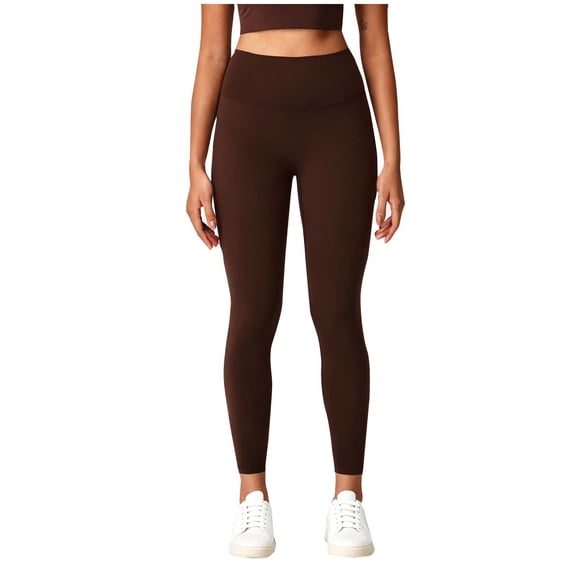 XuJwPNcy High Waisted Leggings for Women Soft Yoga Pants for Workout Athletic Pants Fall Trendy Yoga Leggings Cold Weather（Brown,Small)