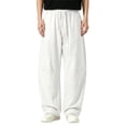 thumbnail image 1 of XuJwPNcy Linen Pants Men Lightweight Classic Elastic Waist Trousers Breathable Beach Pants Loose Casual Clothes for Men(White,X-Large), 1 of 6