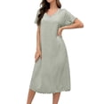 thumbnail image 1 of XuJwPNcy Long Nightgown for Women Ruffle Trim Soft Short Sleeve Sleep Shirt Summer Printed Cute Sleep Dress Loungewear, 1 of 6