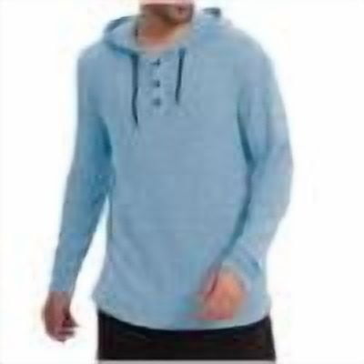 XuJwPNcy Men's Causal Pullover Hoodie Lightweight Solid Color Hooded Sweatshirt Tops Long Sleeve Knit Henley Shirts Fall锛圫ky Blue,X-Large)