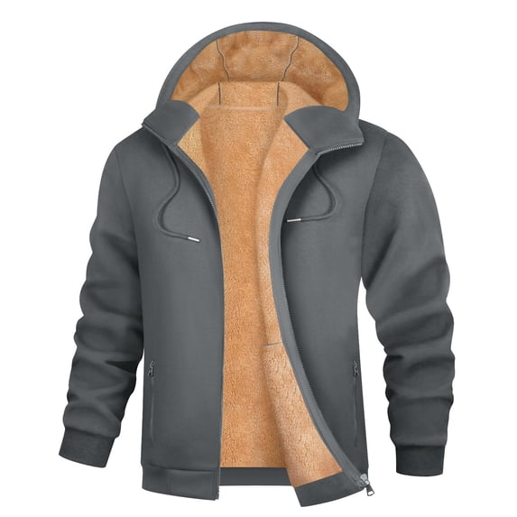 XuJwPNcy Men's Sherpa Hoodie Jacket Casual Cozy Fuzzy Coats with Pockets Fleece Lined Warm Hoodies Sweatshirt Outwear