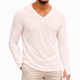 thumbnail image 1 of XuJwPNcy Men's T Shirts Long Sleeve Tops with Thumbhole Soft Casual V Neck Basic Tee(Beige,3X-Large), 1 of 7