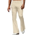 thumbnail image 1 of XuJwPNcy Mens Dress Pants Classic Fit Pockets Flared Pants Trendy Business Casual Bell Bottom Trousers Work Office Slacks(Khaki,X-Large), 1 of 7