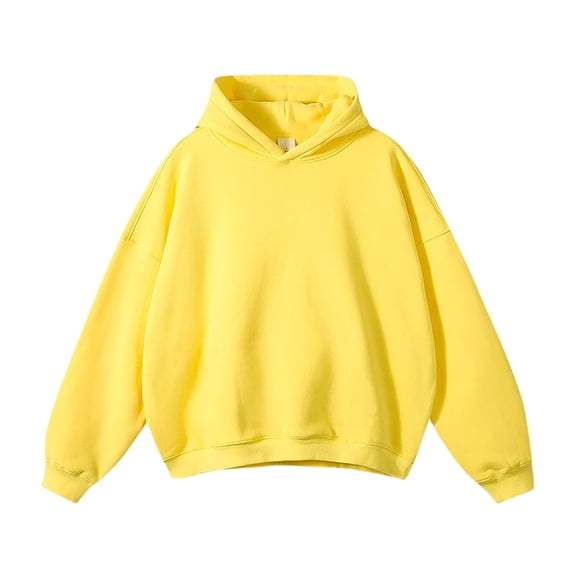 XuJwPNcy Mens Oversized Hoodies Trendy Pullover Tops Vintage Hooded Sweatshirt Fall Fashion Comfy Fleece Thermal Clothes(Yellow,Medium)