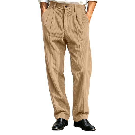 XuJwPNcy Mens Work Pants High Waist Pleated Dress Pants Straight Leg Business Office Trousers Slacks Elegant Clothes(Black,Medium)(Black,Large)(Khaki,3X-Large)