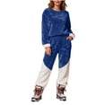thumbnail image 1 of XuJwPNcy Pajamas Sets 2 Piece for Women Fuzzy Fleece Outfits Warm Pullover and Plush Pant Winter Lounge Sets Sleepwear, 1 of 5