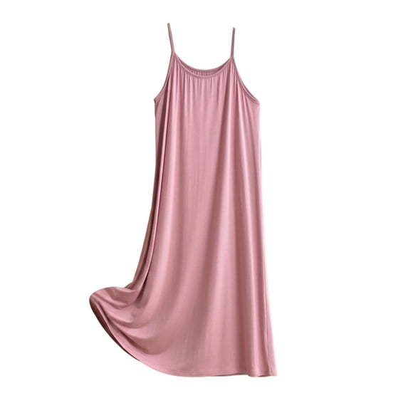 XuJwPNcy Sleeveless Nightgowns for Women Thin Spaghetti Strap Pleated Nightdress Plus Size Sleepdress Loose Casual Sleepwear