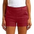 thumbnail image 1 of cfhntfmh Summer Chino Shorts for Women High Waisted Dressy Casual 4 Inch Inseam Mini Thigh Shorts with Pockets, 1 of 7