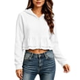 thumbnail image 1 of XuJwPNcy Sweatshirt for Women Lightweight Hooded Tops Full Zip Up Casual Jackets Comfy Athletic Sports Exercise Outfits(White,Large), 1 of 6