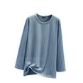 thumbnail image 1 of XuJwPNcy Thermal Shirts for Women Plus Size Loose Crew Neck Base Layer Tops Long Sleeve Winter Warm Casual Pajama Top(Blue,Large), 1 of 6