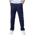 thumbnail image 1 of XuJwPNcy Toddler Boys Cargo Pants Kids Elastic Waist Straight Leg Trousers Children Hiking Fishing Pants Multi Pockets, 1 of 7