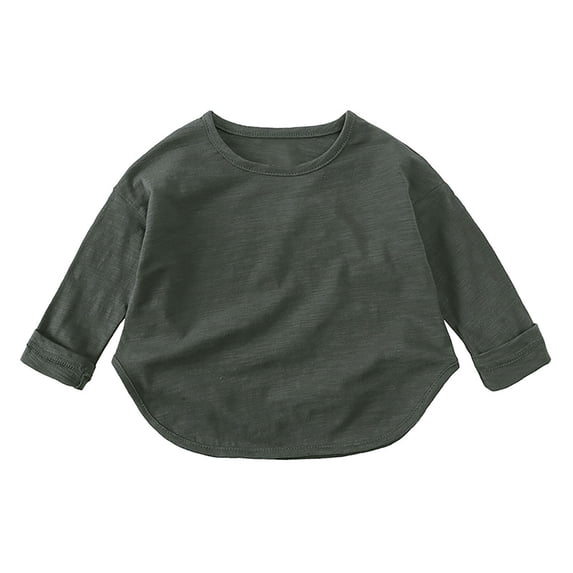XuJwPNcy Toddler Girls Boys Long Sleeve Tops Unisex Baby Cotton Base Layer Shirts Kids Comfortable Soft Clothes 1-7 T