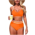 thumbnail image 1 of XuJwPNcy Two Piece Bikini Set for Women Criss Cross Back Push up Swim Top with High Waist Bottom Summer Beach Bathing Suits, 1 of 7