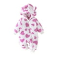 thumbnail image 1 of XuJwPNcy Unisex Baby Sherpa Fleece Hooded Romper Girls Boys Winter Plush Clothes Newborn Outfit Infant Baby Clothes, 1 of 7