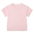 thumbnail image 1 of XuJwPNcy Unisex Baby Short Sleeve Shirts Infant Cotton Round Neck Pocket Tee Top Newborn Toddler Summer Casual Basic Tshirts, 1 of 4