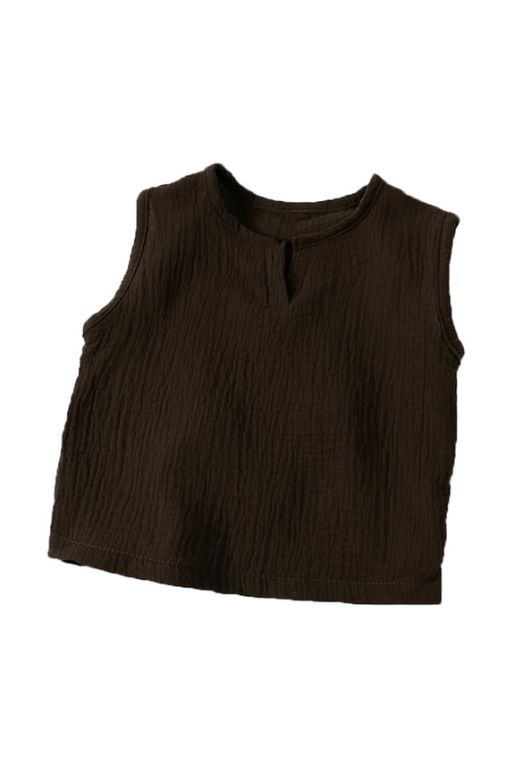 Unisex Baby Tank Tops Breathable Cotton V Neck Tee Tops Infant Sleeveless Basic Tshirts Summer Clothes for Kids
