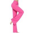 thumbnail image 1 of cfhntfmh Wide Leg Yoga Pants for Women High Waisted Drawstring Workout Leggings Soft Comfy Casual Lounge Pants（Hot Pink,X-Large), 1 of 3