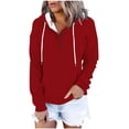 thumbnail image 1 of XuJwPNcy Winter Clothing for Women Long Sleeve Hoodies Shirts with Pocket Loose Fit Pullover Sweatshirts Fall Fashion, 1 of 6