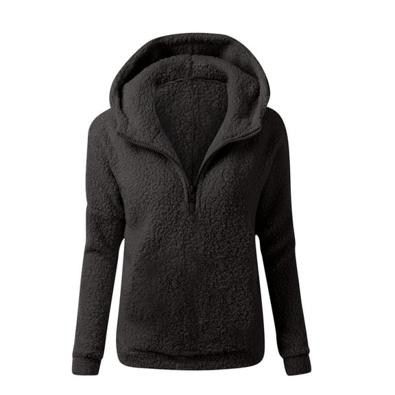 XuJwPNcy Winter Clothing for Women Sherpa Sweatshirt Fuzzy Fleece Zip up Hoodies Warm Pullover Soft Sweatshirt Tops