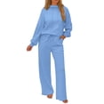 thumbnail image 1 of XuJwPNcy Women's 2 Piece Sweatsuits Outfits Fall Hoodies Wide Leg Sweatpants with Pocket Tracksuits Lounge Matching Sets, 1 of 6