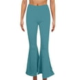 thumbnail image 1 of XuJwPNcy Women's Bell Bottom Pants Elastic High Waisted Classic Flareed Yoga Pants Workout Bootcut Leggings Pants for Women（Green,Medium), 1 of 5
