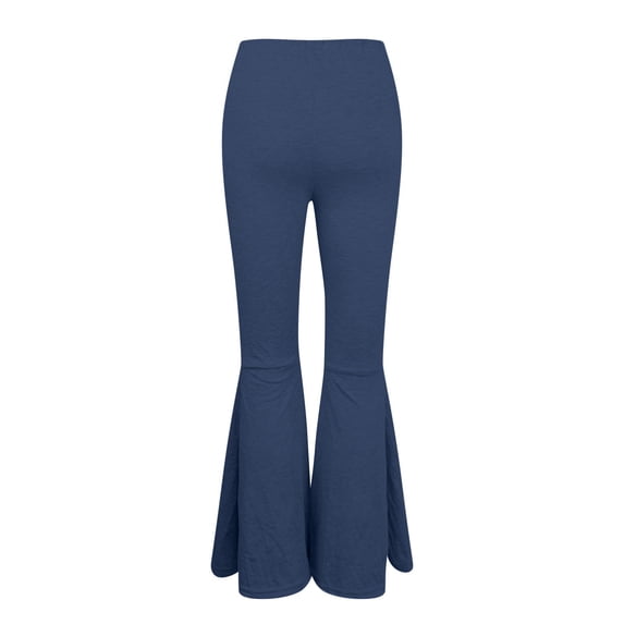 XuJwPNcy Women's Bell Bottom Pants Elastic High Waisted Classic Flareed Yoga Pants Workout Bootcut Leggings Pants for Women(Navy,4X-Large)