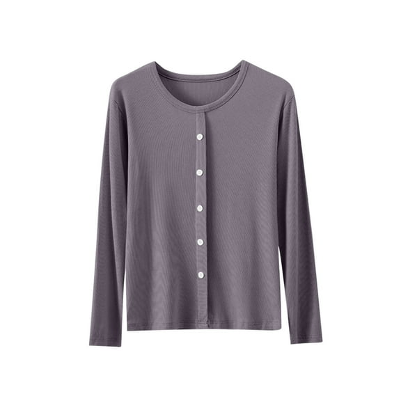 XuJwPNcy Women's Fall Clothes Button down Cardigan Sweater Long Sleeve Crew Neck Open Front Lightweight Casual Outfits