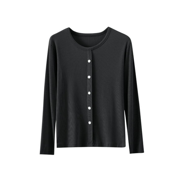 XuJwPNcy Women's Fall Clothes Button down Cardigan Sweater Long Sleeve Crew Neck Open Front Lightweight Casual Outfits