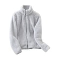 thumbnail image 1 of XuJwPNcy Women's Full Zip Fleece Jacket Shaggy Thermal Long Sleeve Coats Fuzzy Plus Size Outerwear Warm Winter Clothes, 1 of 7
