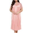 thumbnail image 1 of XuJwPNcy Women's Plus Size Long Nightgowns Floral Lace Short Sleeve Sleep Dress Sleepwear V Neck Oversized Night Dress, 1 of 5