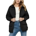 thumbnail image 1 of XuJwPNcy Women's Quilted Lightweight Puffer Jackets Long Sleeve Winter Cotton Padded Coat Jacket Warm Outerwear（Black,XX-Large), 1 of 4