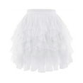 thumbnail image 1 of XuJwPNcy Women's Skirts High Waisted Tulle Mini Skirts Breathable Tiered Ruffle Summer Skirt Trendy Cute Ladies Clothes, 1 of 5