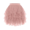 thumbnail image 1 of XuJwPNcy Women's Skirts High Waisted Tulle Mini Skirts Breathable Tiered Ruffle Summer Skirt Trendy Cute Ladies Clothes, 1 of 5