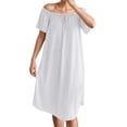 thumbnail image 1 of XuJwPNcy Women's Vintage Nightgown off the Shoulder Sleep Dress Nightdress Spring Summer Comfy Loungewear, 1 of 7