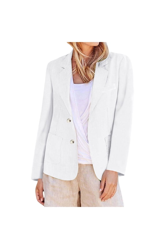 Womens Casual Blazers Open Front Notch Collar Tops Long Sleeve Comfort Suit Jackets Dressy Clothes for Business Casual