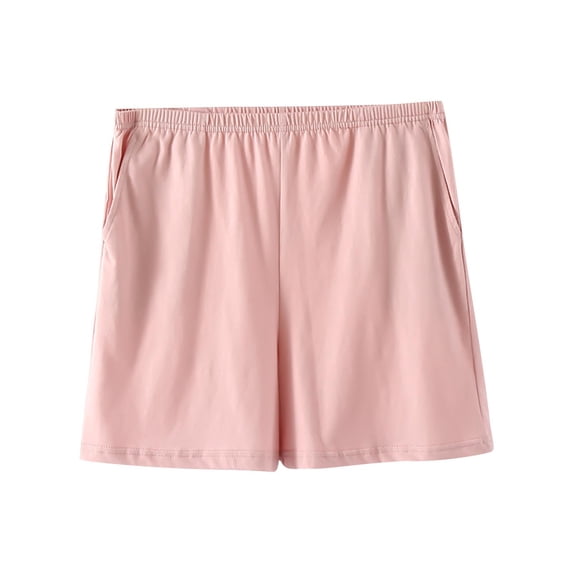 XuJwPNcy Womens Cotton Pajama Shorts with Pockets Lightweight Lounge Pj Bottoms Wide Leg Soft Sleep Shorts for Women