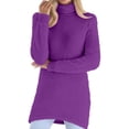 thumbnail image 1 of XuJwPNcy Womens Fuzzy Turtleneck Tops Loose Fluffy Sweater Casual Warm Fleece Pullover Winter Clothing for Women Plus Size(Purple,5X-Large), 1 of 6